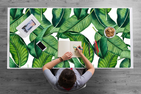 Desk mat Green large leaves