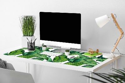 Desk mat Green large leaves