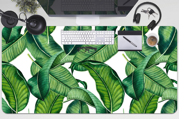 Desk mat Green large leaves