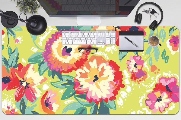 Desk pad Colorful flowers