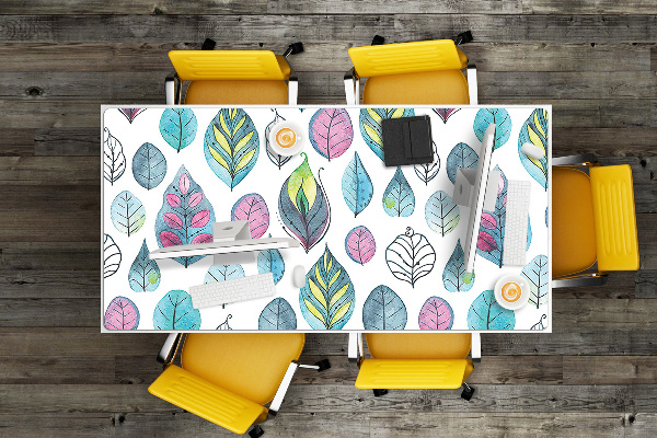 Desk mat cartoonish leaves