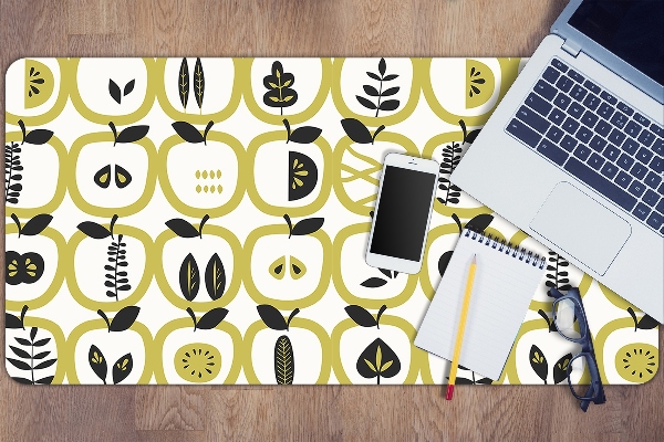 Large desk mat for children apples pattern