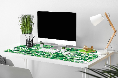Desk mat geometric leaves