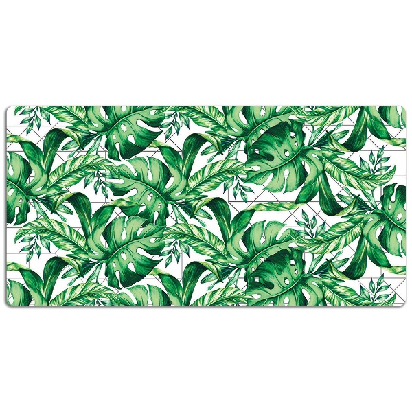 Desk mat geometric leaves