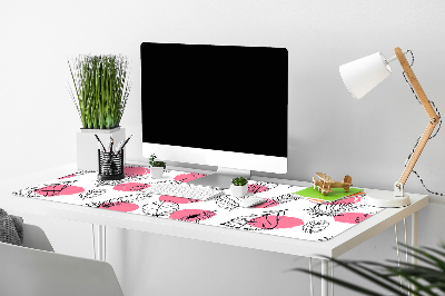 Full desk mat Feathers and dots