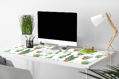 Full desk protector painted cacti