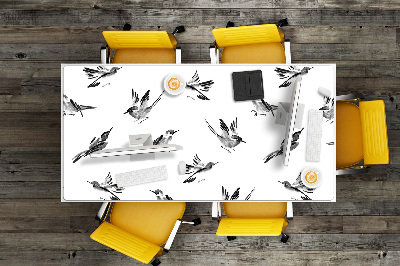 Desk pad painted sparrows