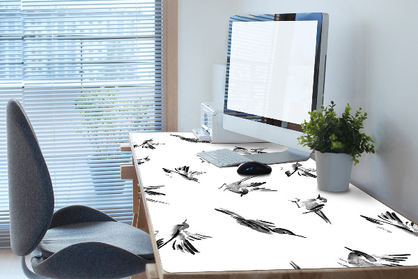 Desk pad painted sparrows