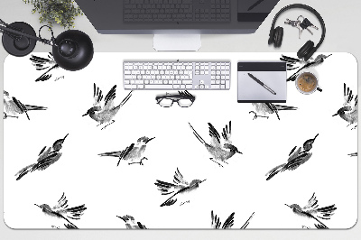 Desk pad painted sparrows