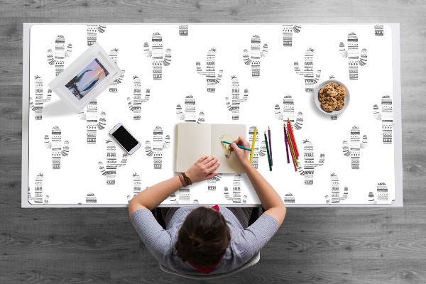 Full desk pad Cacti black and white