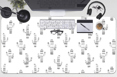 Full desk pad Cacti black and white