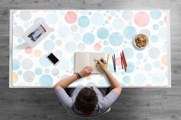 Full desk protector pastel dots