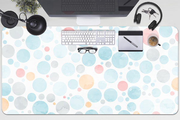 Full desk protector pastel dots