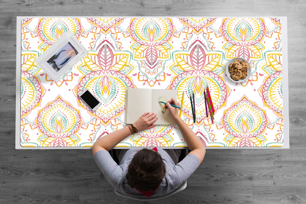 Large desk mat table protector Indian pattern