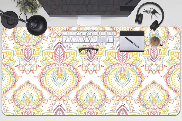 Large desk mat table protector Indian pattern