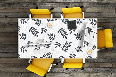 Desk mat Black and gray leaves