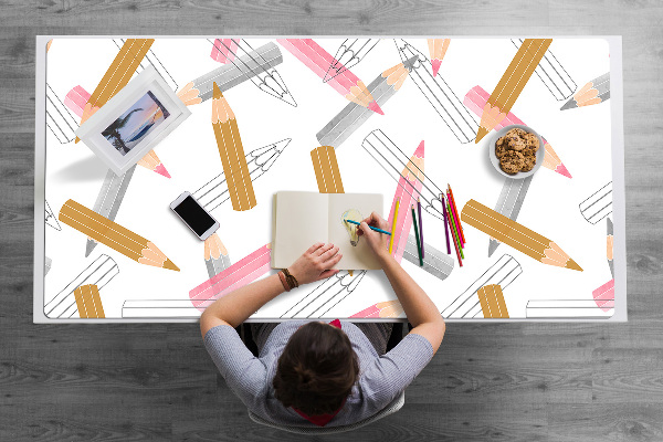 Large desk mat for children pencils Pattern