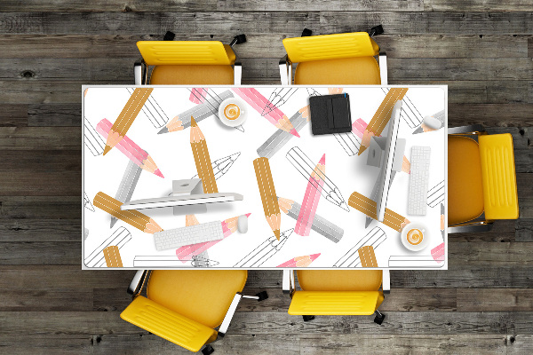 Large desk mat for children pencils Pattern