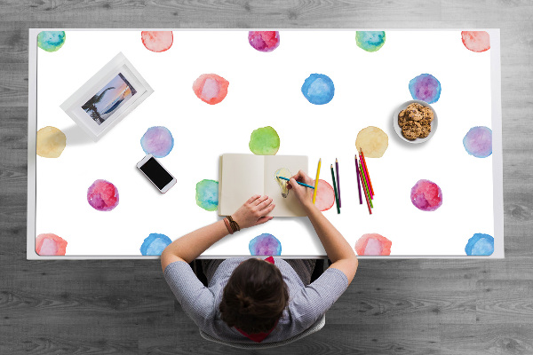Desk pad colored dots