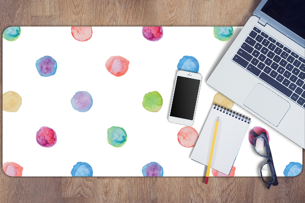 Desk pad colored dots
