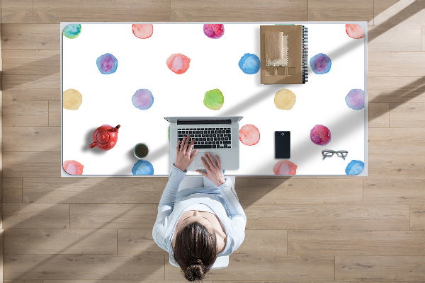 Desk pad colored dots