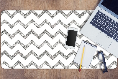 Desk pad silver zigzags