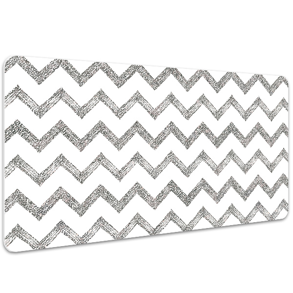 Desk pad silver zigzags