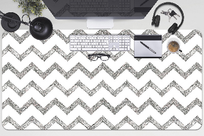 Desk pad silver zigzags