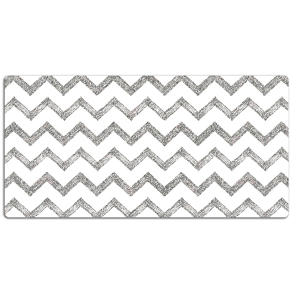 Desk pad silver zigzags