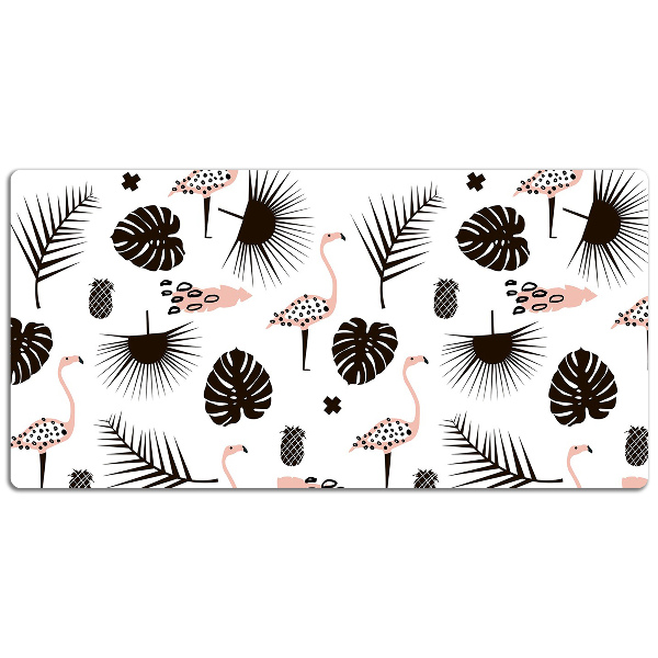 Full desk pad Leaves and flamingos