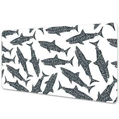 Full desk pad Typography sharks