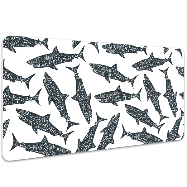 Full desk pad Typography sharks