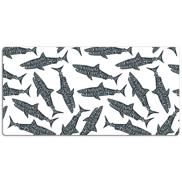 Full desk pad Typography sharks