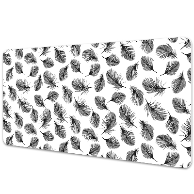 Desk mat Black and white feather