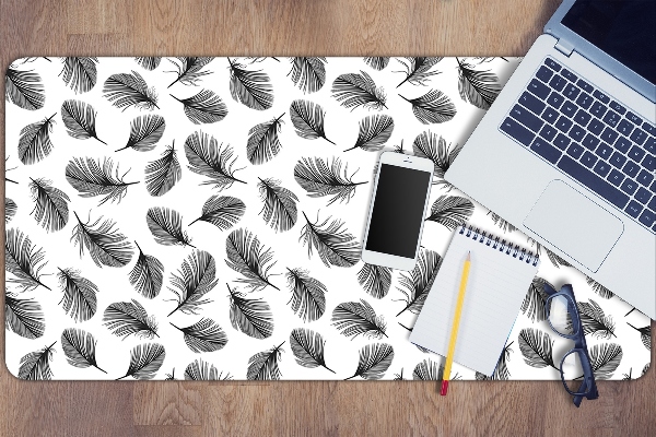 Desk mat Black and white feather