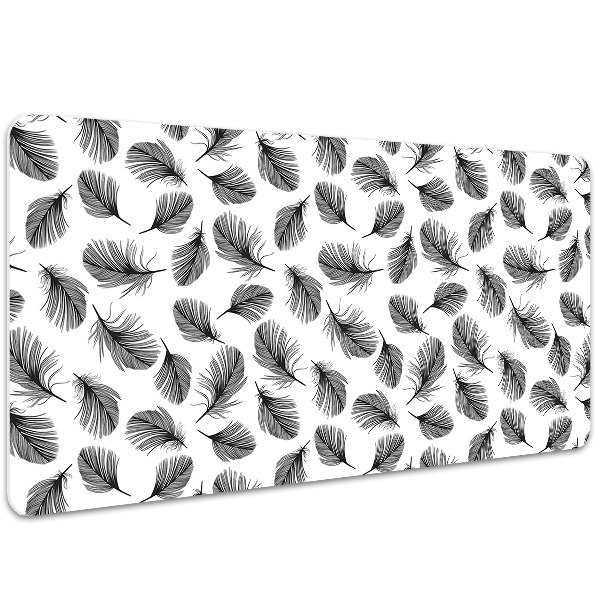 Desk mat Black and white feather