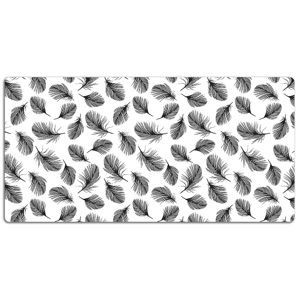 Desk mat Black and white feather