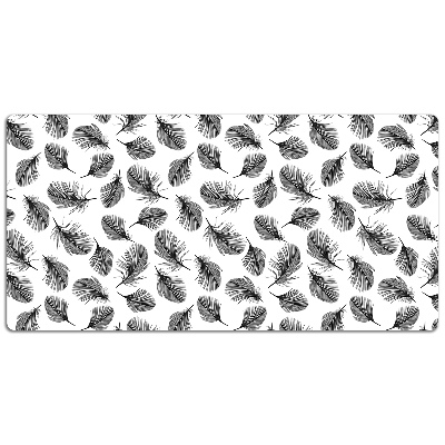 Desk mat Black and white feather