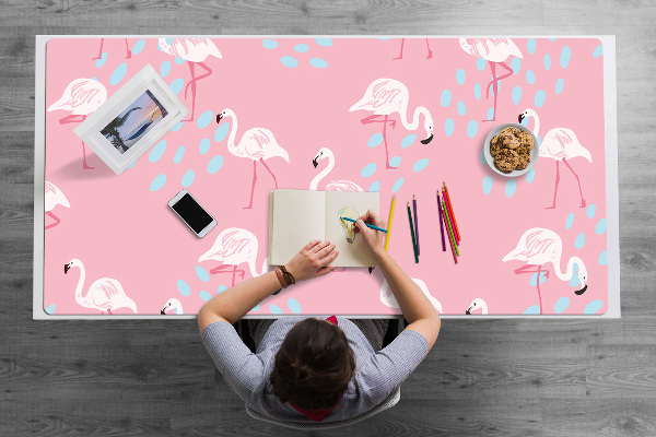 Large desk mat for children Flamingos