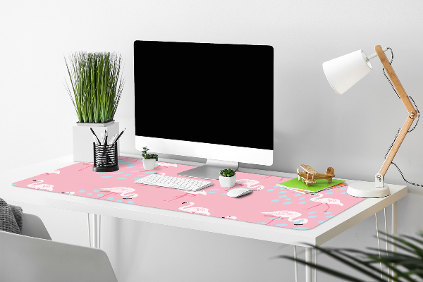 Large desk mat for children Flamingos