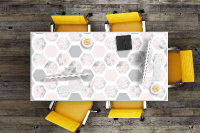 Large desk mat for children hexagons