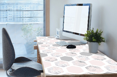 Large desk mat for children hexagons