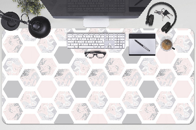 Large desk mat for children hexagons