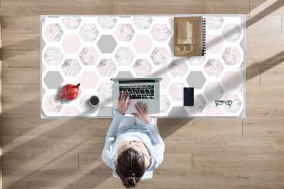 Large desk mat for children hexagons