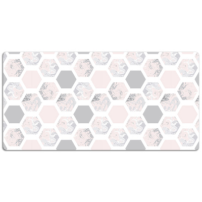 Large desk mat for children hexagons