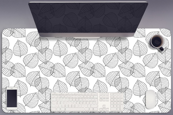 Large desk mat for children leaves pattern