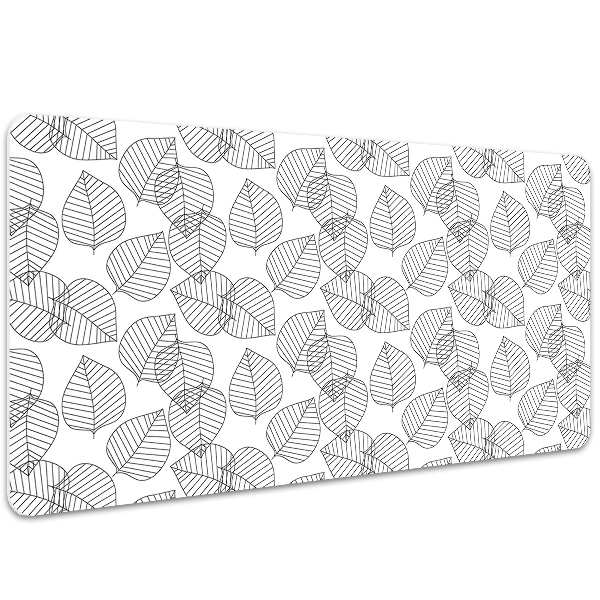 Large desk mat for children leaves pattern