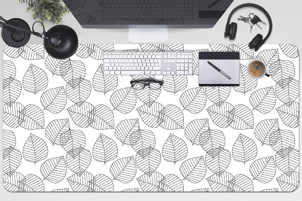 Large desk mat for children leaves pattern