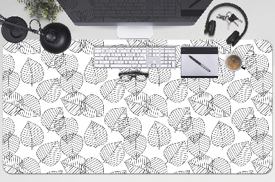 Large desk mat for children leaves pattern