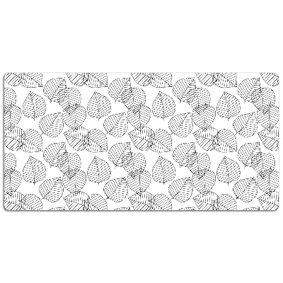 Large desk mat for children leaves pattern